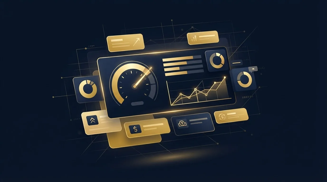 Virtual CFO services — financial dashboard, MIS reporting and cash flow management illustration