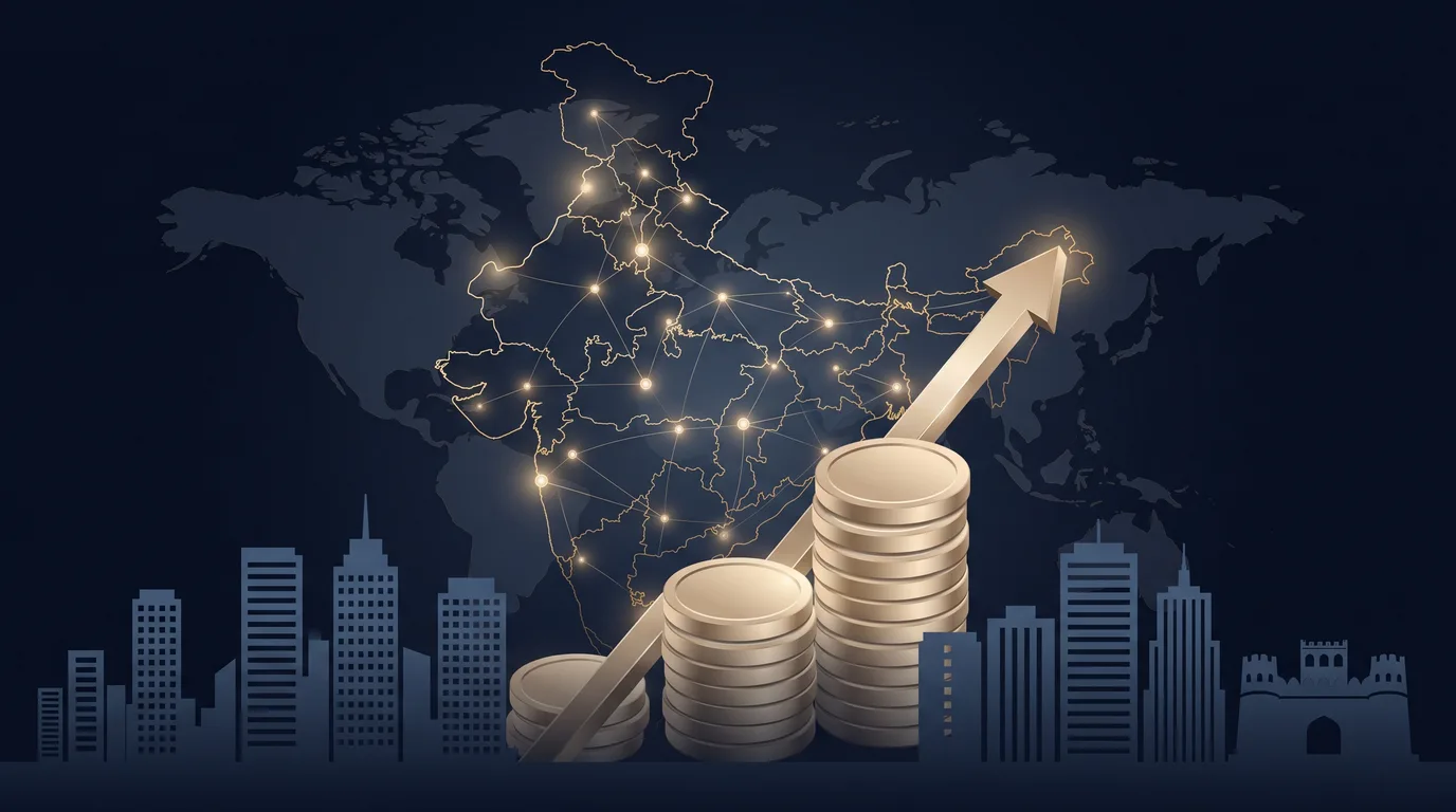 Central India business hubs — Bhopal, Indore, Raipur startup and finance advisory illustration