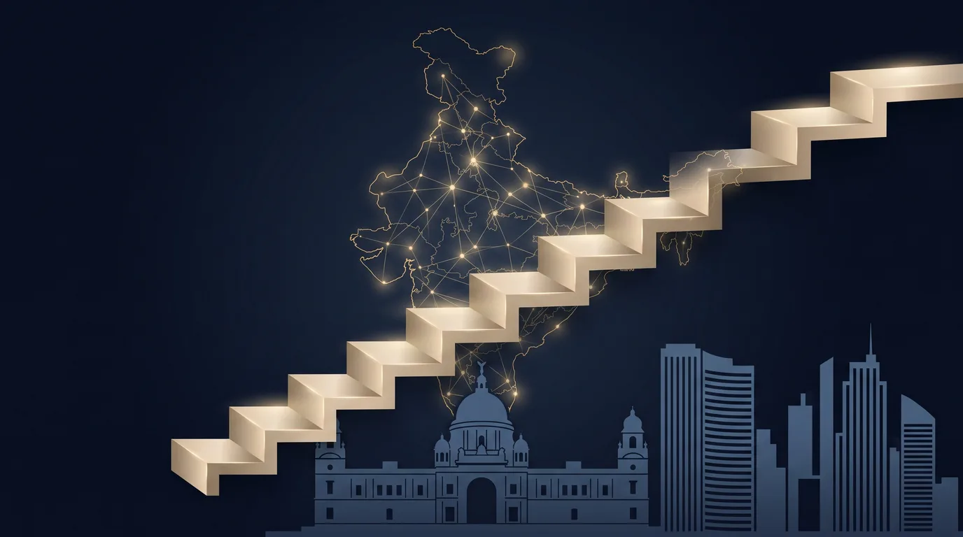 East India business hubs — Kolkata startup and finance advisory illustration